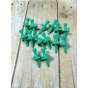 Vtg Green Chunky Corn On The Cob Pick Holders Set of 7 Serving Set (bj)